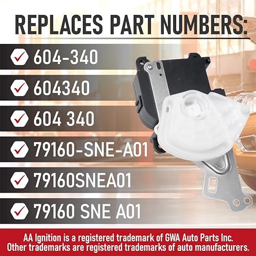 Image of HVAC Air Blend Door Actuator Heater Replacement by AA Ignition - Compatible with Honda Vehicles - 2007-2011 CR-V - Replaces 604-340, 79160-SNE-A01 - Main Air Temperature Recirculation Actuator