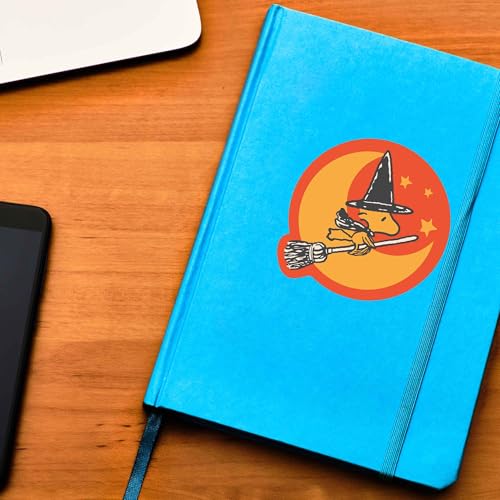 Image of Peanuts Woodstock Witch Adhesive Vinyl Decal - Spooky Woodstock Sticker for Halloween Decor