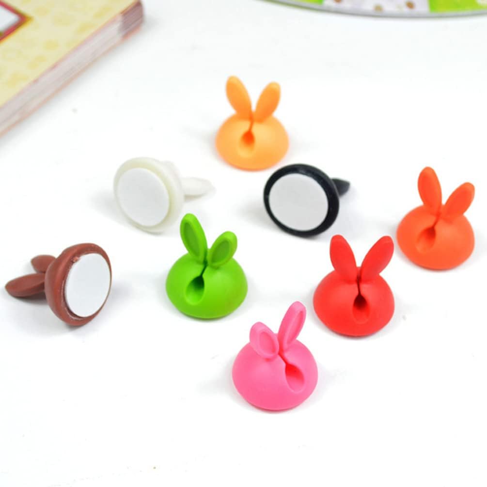 30pcs Cartoon Rabbit Plastic Cable Organizer Clips for Office image 2