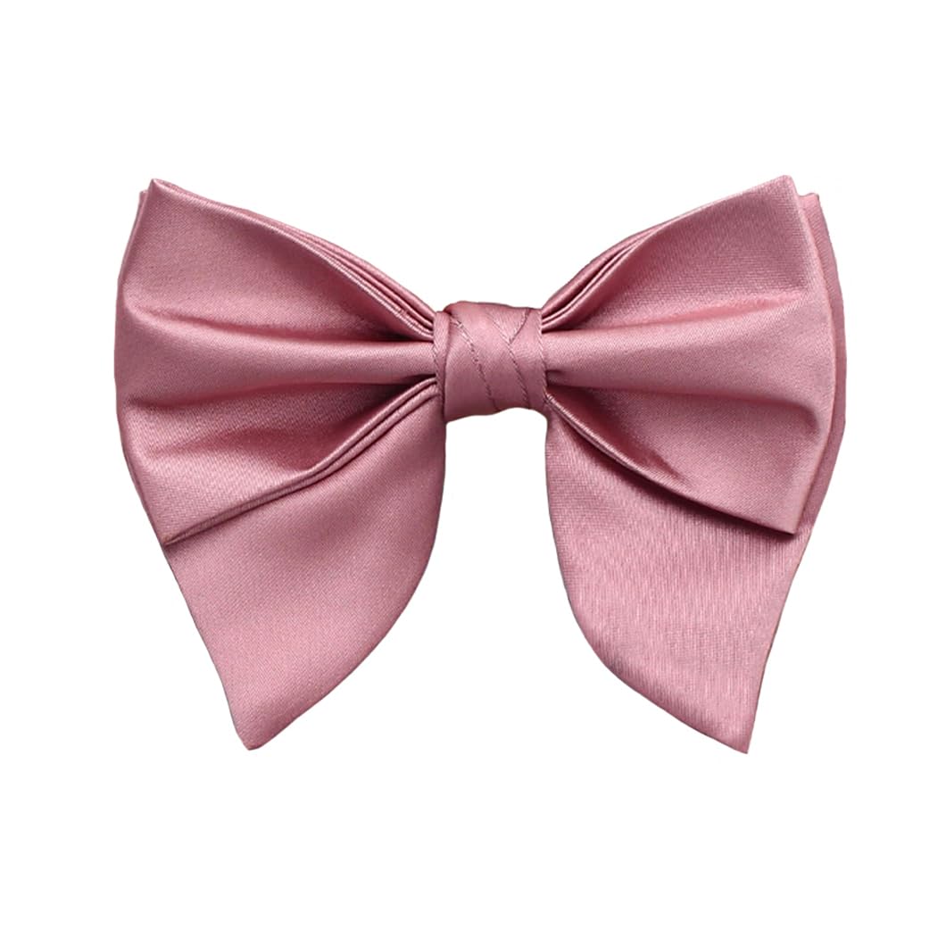Mens Oversized Satin Silk Bow Tie Solid Color Formal Tuxedo Big Bowtie