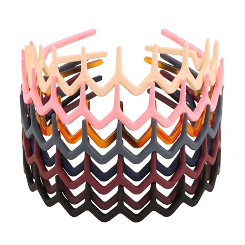Canitor 8 Pieces Zig Zag Headbands for Women Teen Girls 90s Outfi...