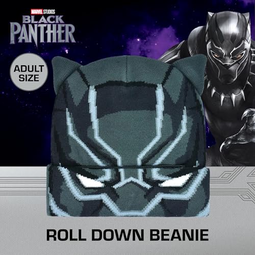 Image of Marvel Black Panther Beanie Hat, Black, One Size