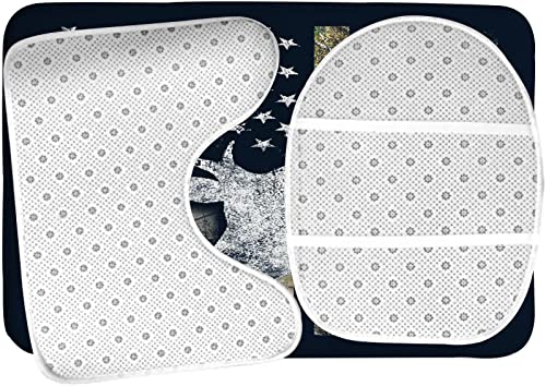 Badezimmerteppich-Set, 3-teilig, USA-Camouflage, Buck Deer, amerikanische Flagge, waschbare Badteppiche, rutschfest, mit Rückenpolster, Konturteppich und Toilettendeckelbezug – Bild 6