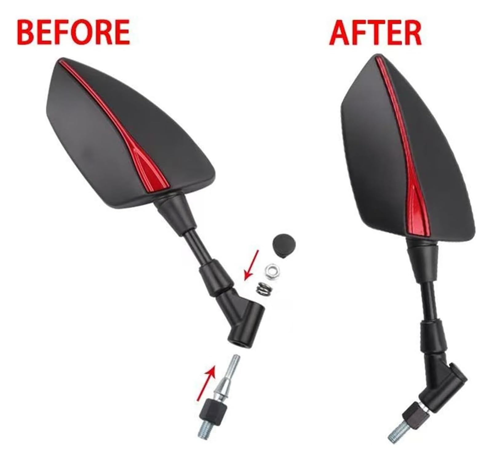 Motorcycle Side Mirror Adjustable Rear View Mirror Left Right