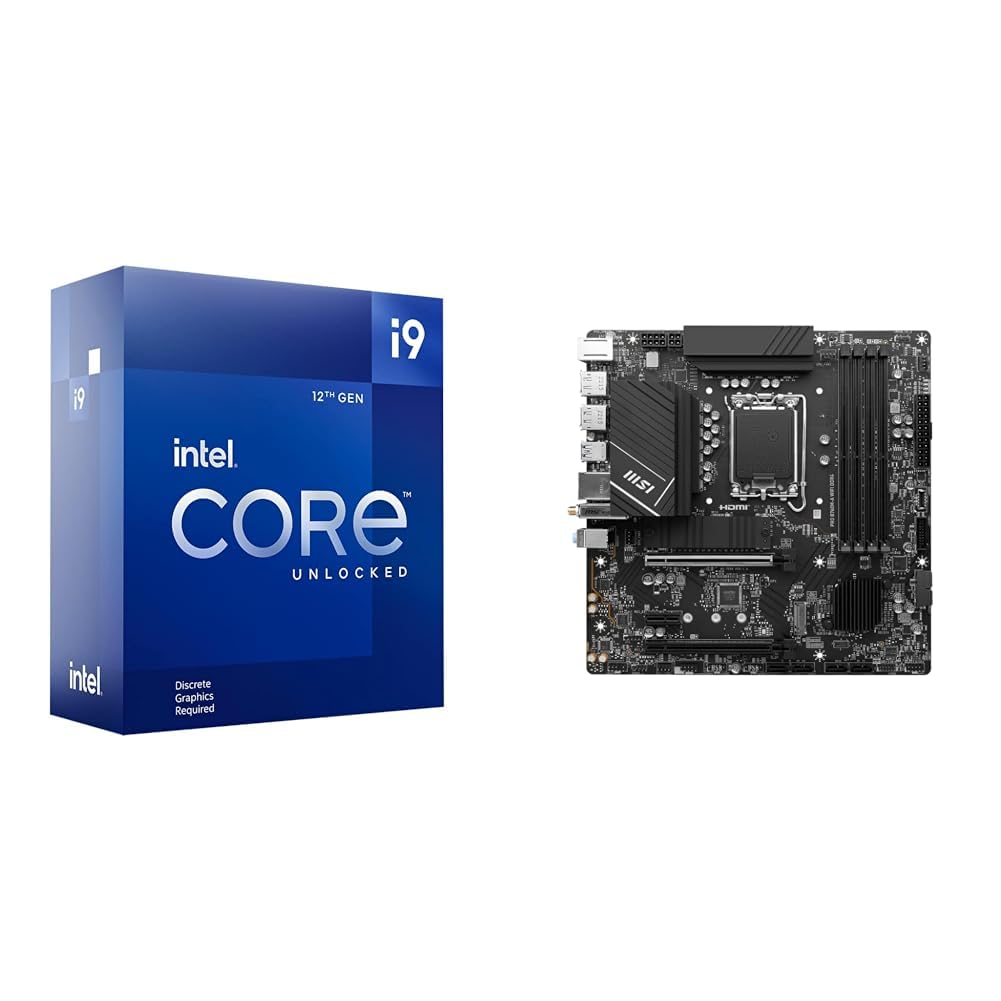 Intel Core i9-12900KF Gaming Desktop Processor + MSI PRO B760M-A WiFi DDR4 ProSeries Motherboard