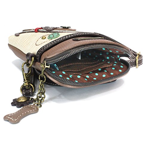 Image of CHALA Dog Collection Cell Phone Crossbody Purse-Women PU Leather /Canvas Multicolor Handbag with Adjustable Strap