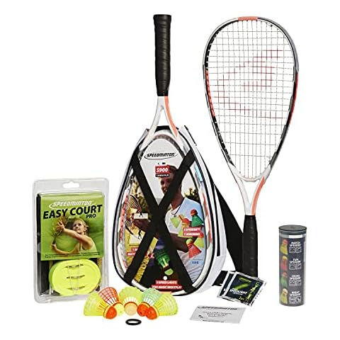 Speedminton S900 Set - Original Speed Badminton/crossminton Professional Set with 2 Carbon Rackets incl. 5 Speeder, Playing Field, Incl Bag Cover