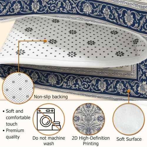 Alfombra antideslizante floral con borde reforzado de seguridad para lavandería 7