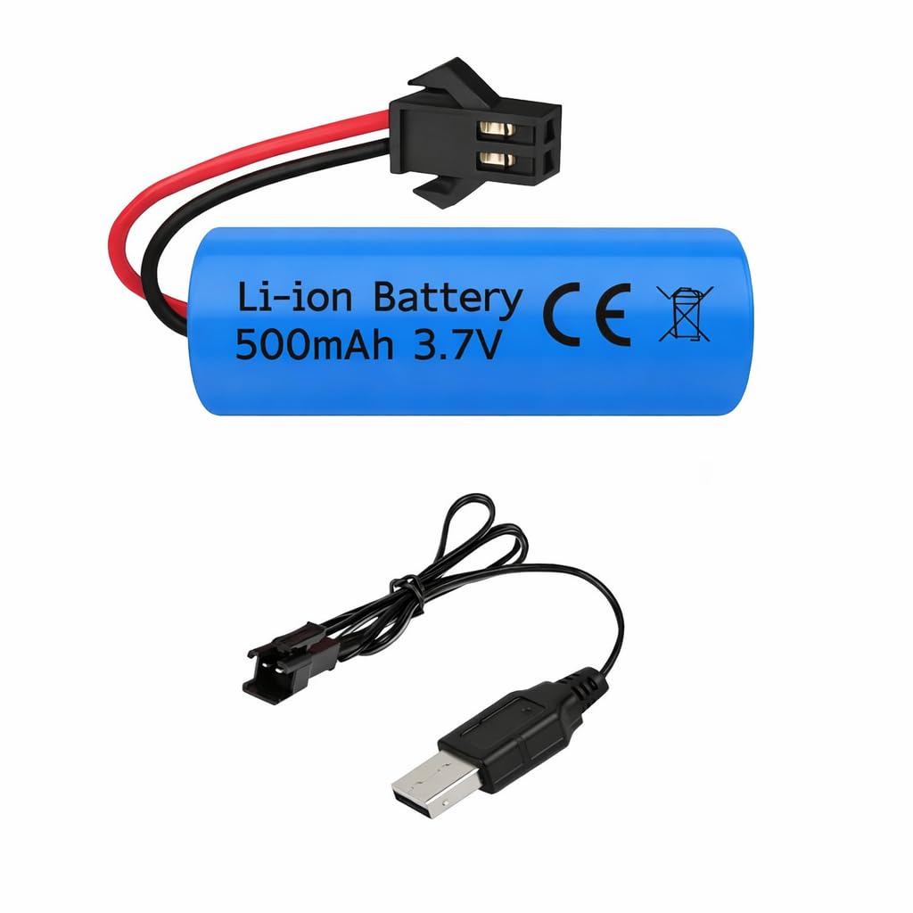 Amitasha 3.7V 500mAh Rechargeable Battery with SM-2P Cable for RC Cars, Toy Vehicles & Electronic Toys-Pack of 1-image-9