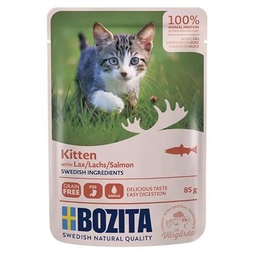 Produktbild von Bozita Häppchen in Soße Kitten Lachs - 12 x 85 g