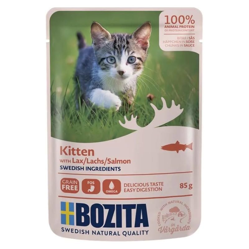 Bozita Häppchen in Soße Lachs für Kitten | 12x 85g