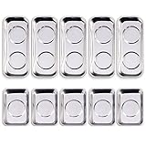 10-Piece Magnetic Tray Holder (3.6" x 2.4" / 5.9" x 2.5" Square), Stainless Steel Magnet Trays Set For Socket Screw Nuts Bolts Metal Parts & Tool Organization -  WXTOOLS