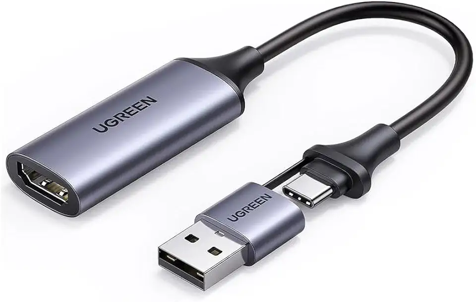 Placa de Captura de Vídeo Hdmi para Usb-A/C Resolução Full Hd 1080P Captura de Vídeo e Gravação de Áudio para Jogos Streaming Videoconferência - No Brasil MPOWER
