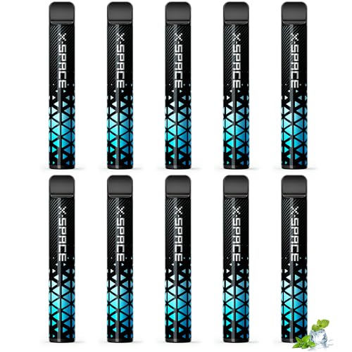電子タバコ シーシャ ベイプ 使い捨て vape 10本セット20000回吸引可能 持ち運び便利 大容量 禁煙パイポ 禁煙グッズ 水蒸気タバコ 爆煙 フレーバースティック ニコチンなし タールなし X-SPACE ミントメンソール