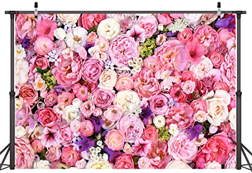 Fondo Floral Rosa 2.1x1.5 m para Fotos y Decoración miniatura 2