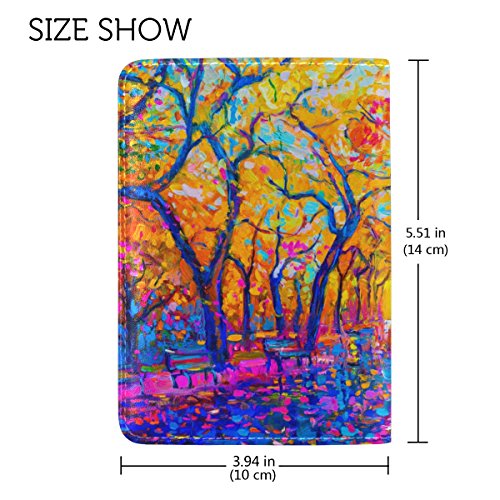 My Daily Capa protetora de couro para passaporte colorida de árvore de outono