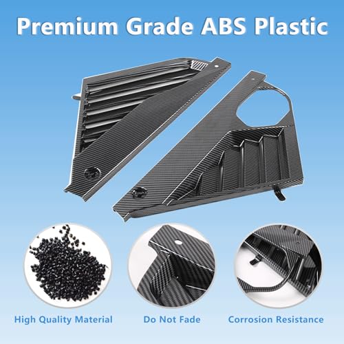 Image of Engine Bay Panel Cover Trim Compatible with Chevrolet Corvette C8 Stingray 2020-2024 ABS 2PCS,Engine Compartment Left and Right Protection Leakproof Cover Trim Accessories (Carbon Fiber Pattern)