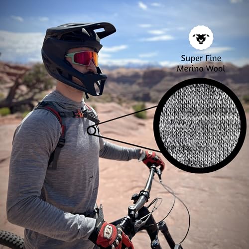 100% Merino Wool Shirt for Men with Hood – Lightweight & UV-Protective – 100% Merino Wool Base Layer Mens – Grey4