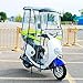 Electric Cycling Bike Rain Canopy Cover - Universal Fully Enclosed Motor Scooter Transparent Curtain with Sunshade and Rearviewmirror - Ideal Mobility Scooter Sunshade Rain Cover in White