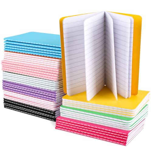 Hooqict 50 Pack Small Notepads 3x5 Mini Notebooks Bulk Small Journal Pocket Notebooks for Kids, Work, Office, School, 10 Colored, 30 Sheets/60 Pages