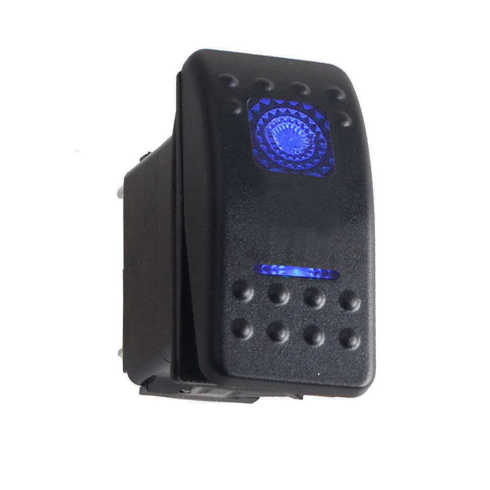 ETOPARS 3 X Robusto Motor Auto Interruttore Pannello di Controllo Due luci Blu Acceso SPENTO 5Pin SPST Interruttore a levetta Impermeabile 12V 20A 24V 10A