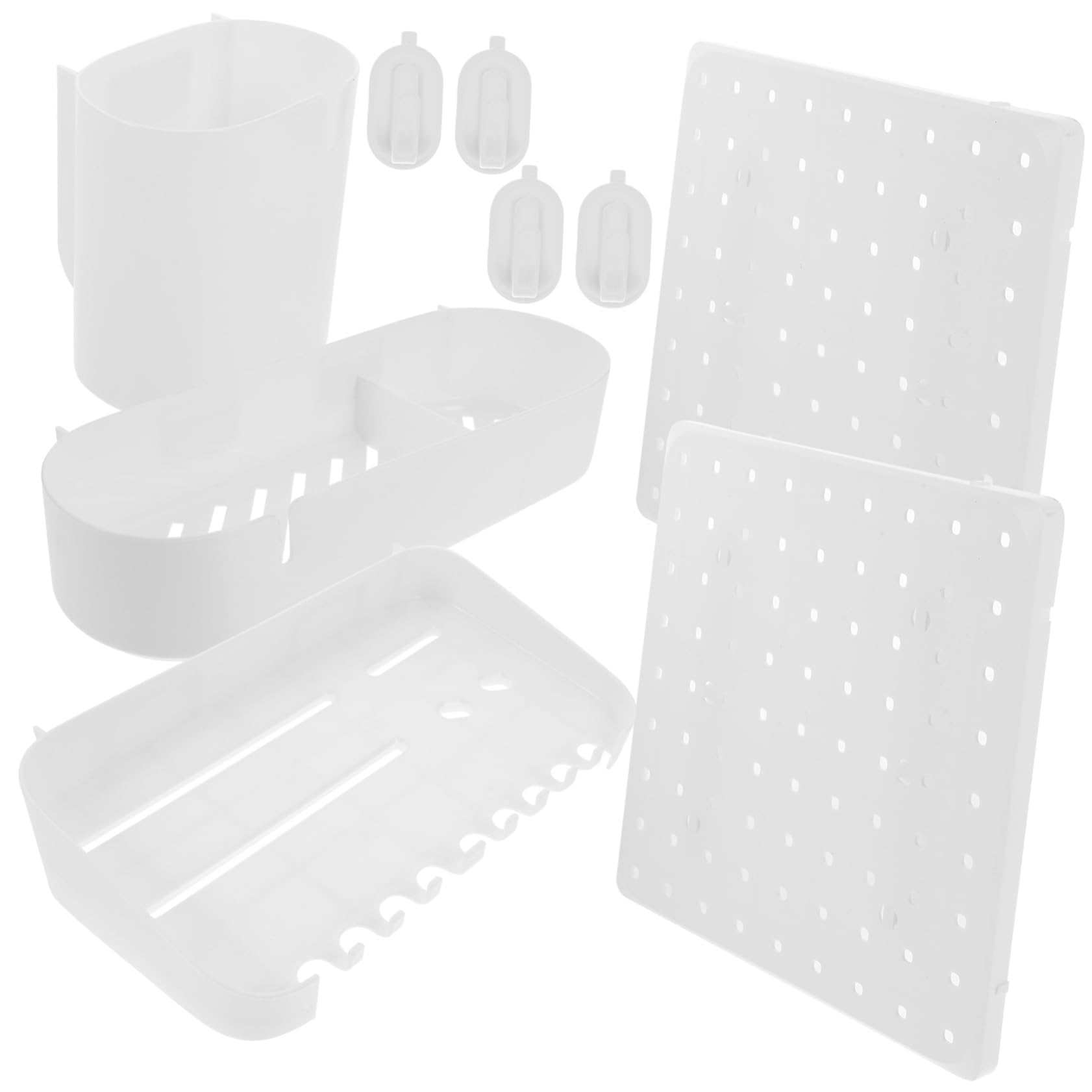 Ciieeo Modern Minimalist Design Pegboard Wall Organizer 12pc Set No Holes Needed for Home Office