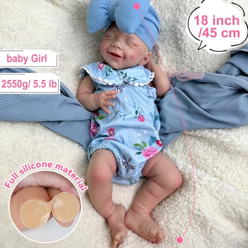 Muñeca Reborn de Silicona 18 Pulgadas Cuerpo Completo miniatura 3