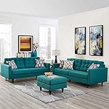 Modway Empress Sofa, Loveseat and Armchair Set of 3, Teal