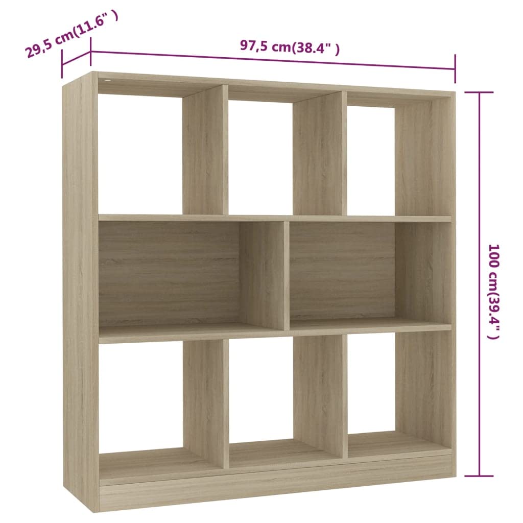 Solivagant Bücherregal Sonoma-Eiche 97,5x29,5x100 cm Holzwerkstoff, Möbel,Regalsysteme,Bücherregale Bücherschränke, 28.35 kg-800174