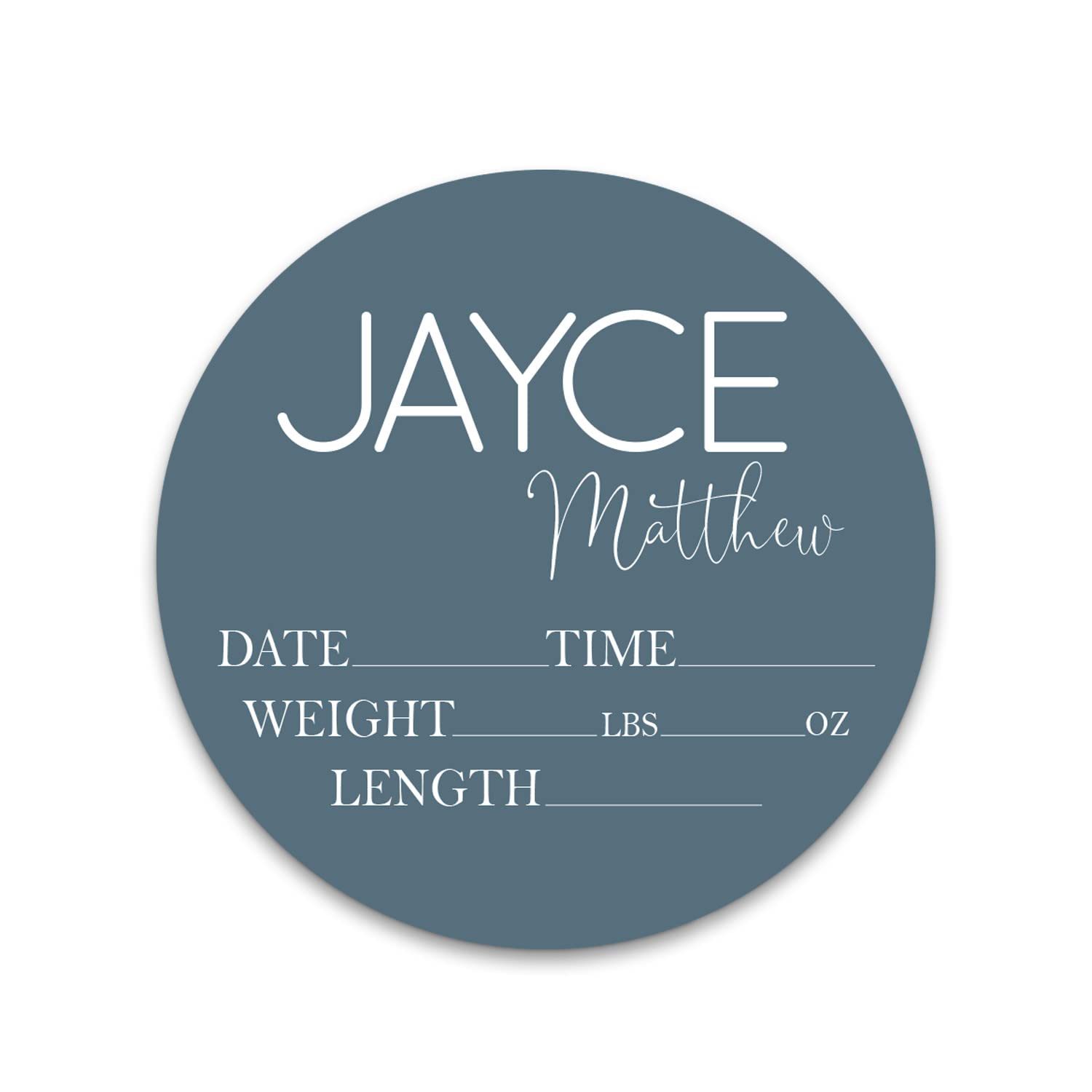 Birth Stat Sign Personalized for Newborn Baby | Solid Color Options | Crib & Nursery Decor, Photography Prop, Baby Shower Gifts, Gender Reveal, Pregnancy Announcement, Hickory Hollow Designs (Blue)