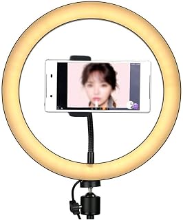 SIFDNRGNFN Selfie Ring Light 8''/10''/12'' LED Selfie Ring Light with Tripod Stand Cellphone Holder Dimmable Beauty Ringlight for Makeup Live Photography Led Ring Light (Size : 8 inch)