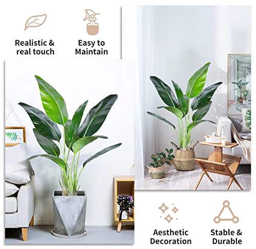 Haihong Artificial Bird Of Paradise Plant, Faux Palm Tree With Real Touch Leaves And Adjustable Branches, Fake Plants For Room Home Office Indoor Outdoor Decor(4 Ft-1Pack) #TOP3