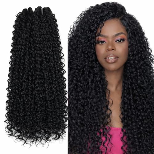 Extensiones de pelo sintético rizado Ser Mulher RITMO para trenzas crochet negro de 35 cm
