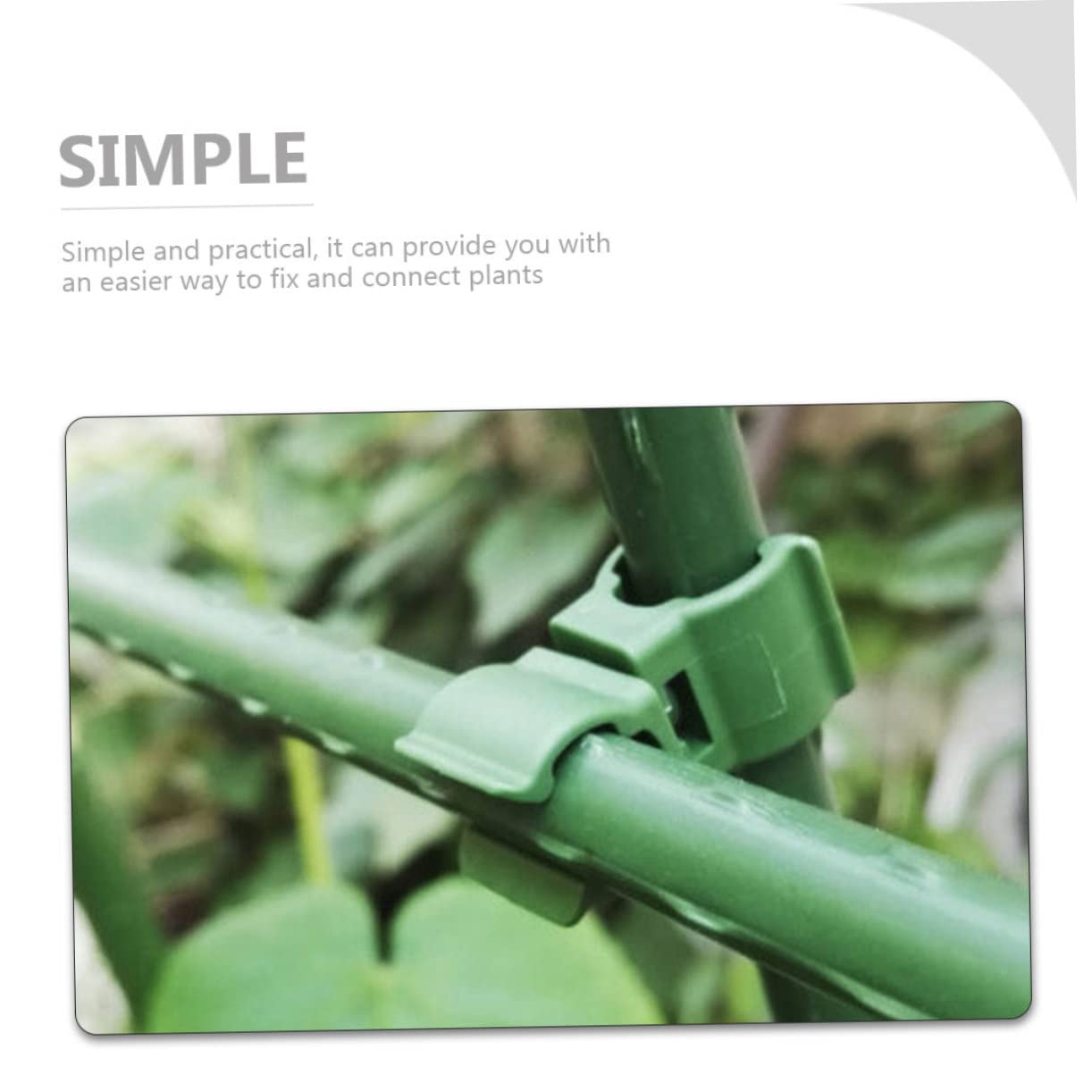 Sosoport 3 Sätze Weinstock Klettern Gitter Rankengestell Pflanzenkletterdraht Pflanzenkletterverbindung Bieger Moosstangen Haken Stake-Clip Blumen-Rattan-Schnalle Plastik Green 50 Stück * 3