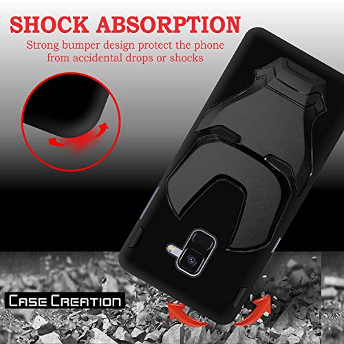 Image of COVERLY Official 3D Touch Feel Trending Real Hero Avenger Logo Mask Soft Rugged Grip Iron Man Super Power Cartoon Movie Silicone Matte Strong Back Cover for Samsung Galaxy On6 (2018) - Black
