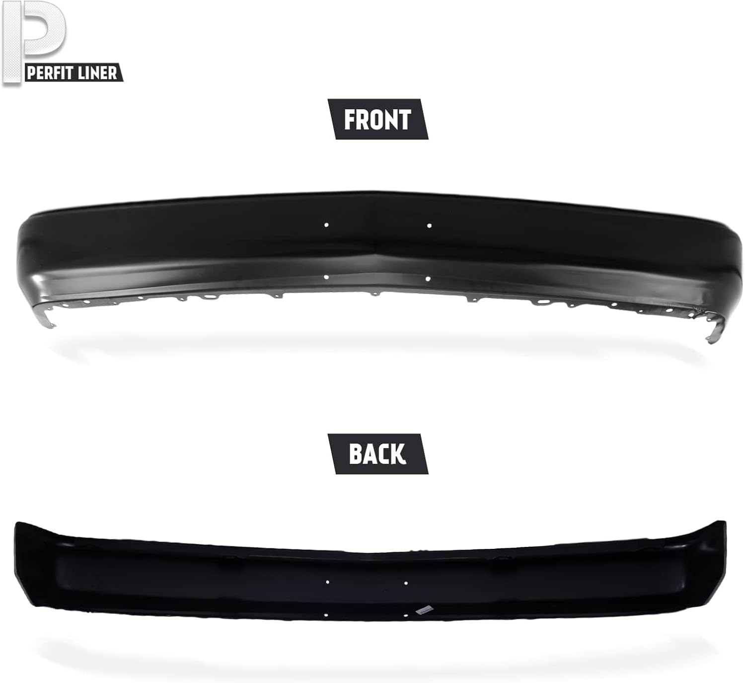 Perfit Liner New Black Steel Front Bumper Face Bar Compatible for Chevy C1500 C2500 C3500 K1500 K2500 K3500 Tahoe Blazer Suburban Cadillac 1988-2000 Pickup Truck GM1002168 15607509