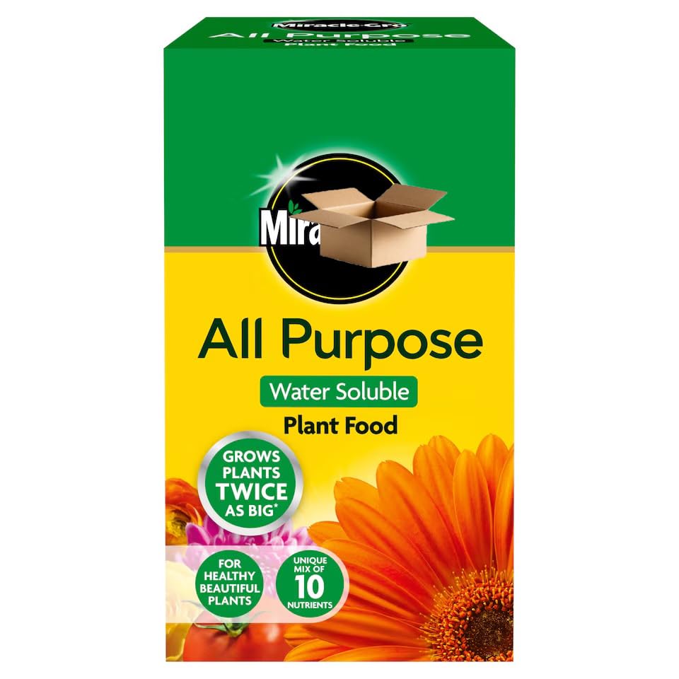 Miraclee-Gro All Purpose Water Soluble Plant Food, Unique Mix of 10 Nutrients, Grows Plants Twice as Big