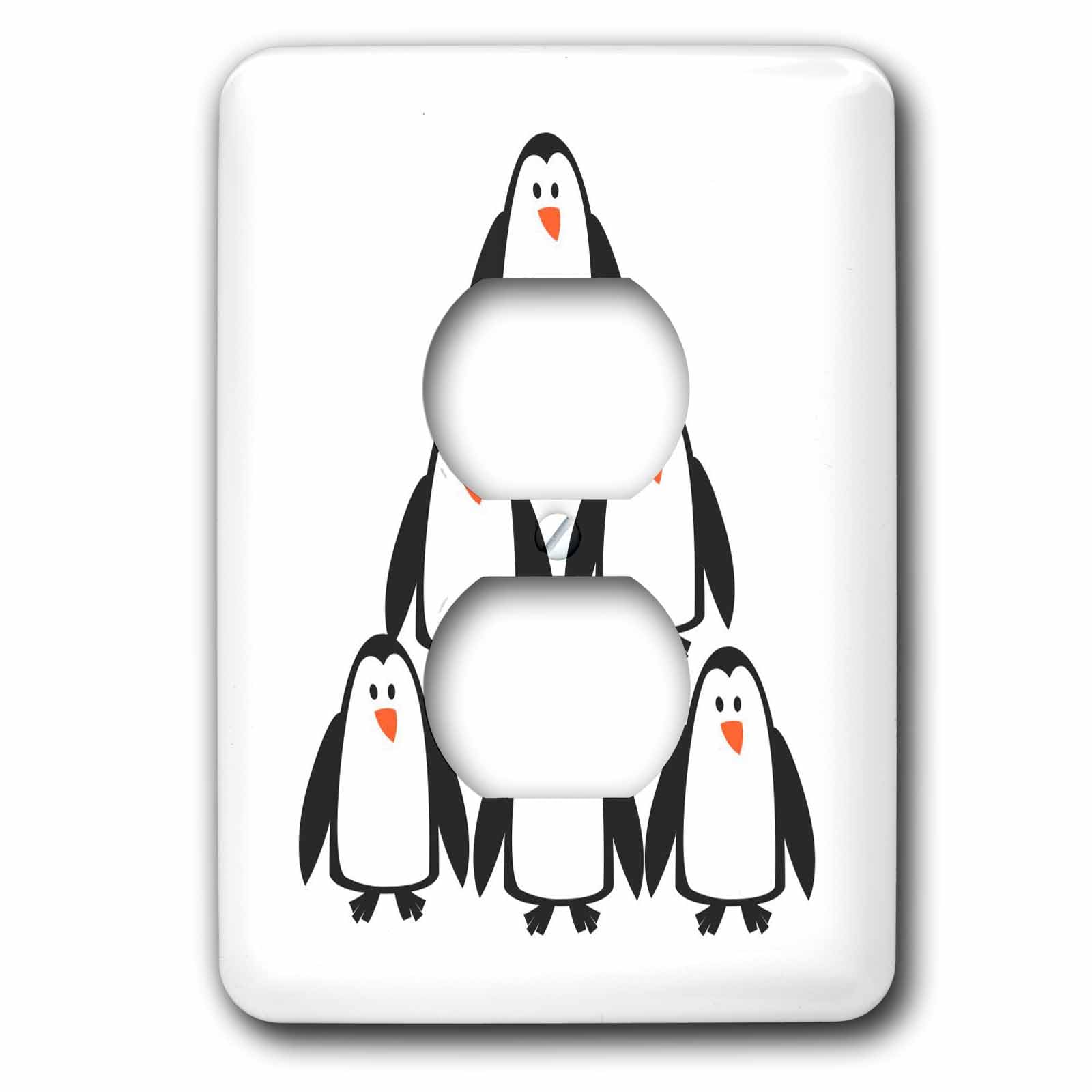 6 pingouins empilés plaque décorative multicolore 3dRose pour chambre enfant et salon