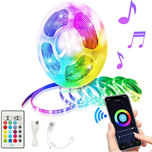 LED Strips Lights Wireless WiFi 6.56 Feet(4 * 1.64Ft) CHORTAU Smart Appliance TV Lamp 60 LEDS,Intelligent Lighting Strip 16 Colors,Music Sync,Sound Sensor,Compatible with Alexa,Google Assistant