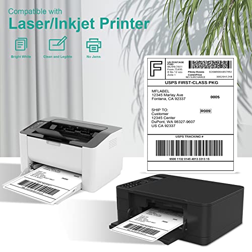 Mflabel Full Sheet Sticker Labels, Address Labels, White Matte Label Paper, 8-1/2" X 11" Shipping Labels For Laser & Inkjet Printer (25 Labels, 25 Sheets) #TOP4