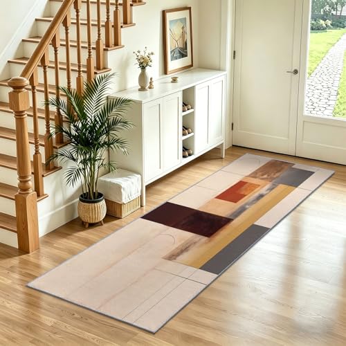 Tapis de chambre marron 60x210 cm pour salon et entrée moderne