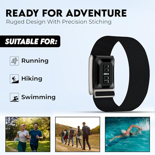 DADO Ultra-soft Nylon Sport Band Compatible with WHOOP 5.0, One, Peak, and Life | Breathable, Durable & Secure Fit Strap | NOT for Gen 4 (Black, One/Peak) by DADO - Used condition - Image 4