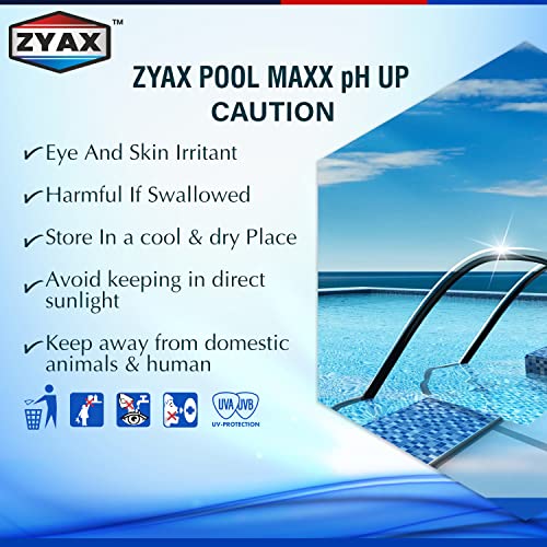 Image of ZYAX Pool MAXX PH UP | Raises Low Ph Reduces Eye Irritation from Pool Water Guards Against Corrosion Preserves Swimming Pool and Equipment Increase Chlorine Effectiveness | 1 KG