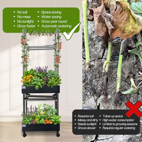 Upgraded Hydroponics Growing System, 2-Tier Indoor Hydroponic Garden with 32 Pods, Auto Water Circulation,Adjustable LED Grow Light, Smart Indoor Garden for Herbs, Vegetables, Climbing Plants - Image 9