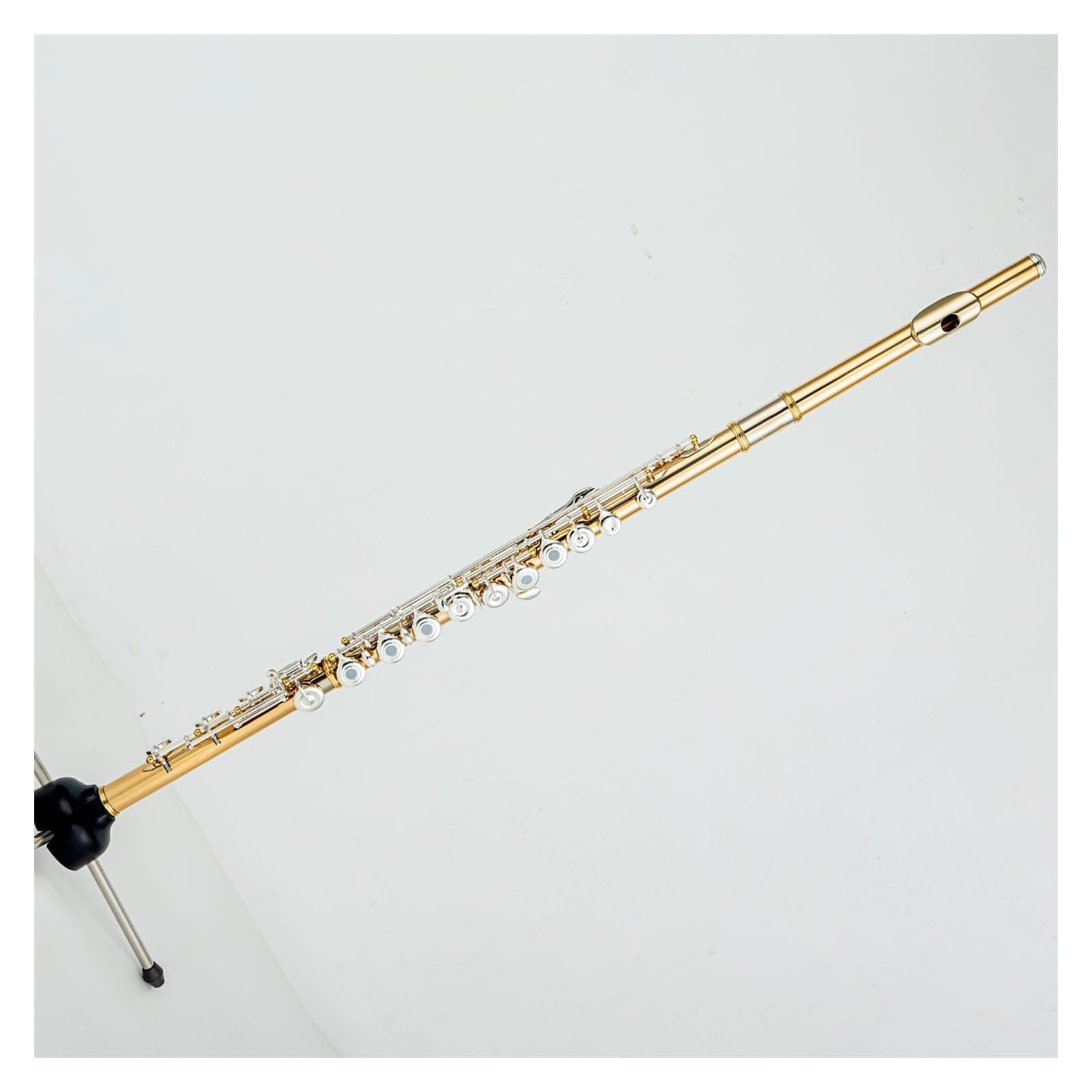 Set di flauti, Strumento a fiato, Flauto Standard in Do, 17 Fori, Corpo in Bronzo Dorato Francese.,
