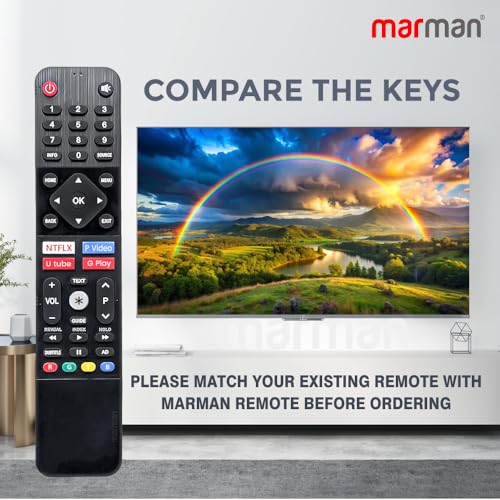 Image of marman Compatible with Sanyo Smart Tv Remote Control Original Applicable for 4K OLED Full HD QLED UHD TV Without Google Assistant & Bluetooth Connection - No Pairing Required