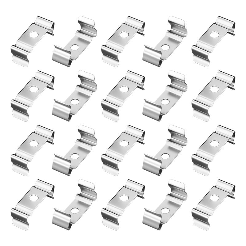 20Pcs T8 LED Light Tube Clips, Fluorescent Tube Fixture Holder Clamps, Compatible with Ceiling Lamps, Shop Lights, Garage Fixtures to Prevent Sagging, Secure Mounting Brackets