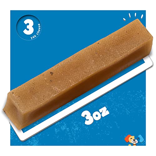 Jack&Pup Yak Cheese Himalayan Dog Chews | Dog Yak Chews for Large Dogs Aggressive Chewers | Hard Yak Cheese Stick (9oz, 3 Pack)