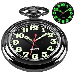 Classic Uncovered Men’s Pocket Watch, Pocket Watches with Chain for Men