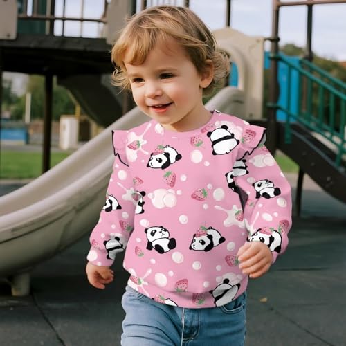 Kids' Crewneck Long Sleeve Sweatshirt Girls Lightweight Soft Pullover 2025 Fashion Fall Winter Outfits Age 1-8 Years3